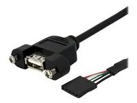 1ft Motherboard to Panel Mount USB Cable - USBPNLAFHD1