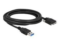 Kabel USB - USB typ A (M) do Micro-USB Type B (M) - USB 3.0 - 3 m - křídlové šrouby - černá