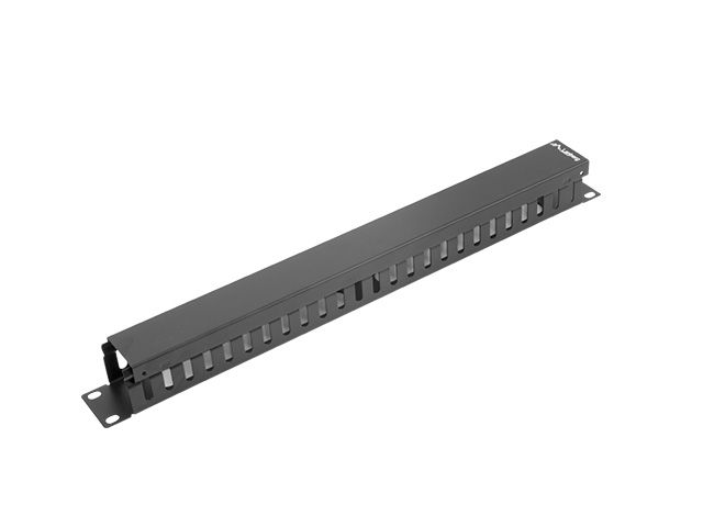 Lanberg 19" panel pro správu kabelů typ a 1U černý