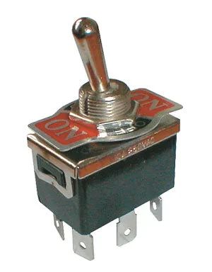 Přepínač páčkový 3-pol./6-pin ON-OFF-ON 250 V/10 A