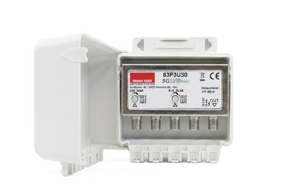 Anténní předzesilovač Emme Esse 83P3U30, na stožár, filtr 5G, 1xDAB (VHF) G20dB, 1xUHF G30dB