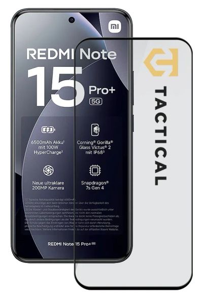 Tactical Glass Shield 5D sklo pro Xiaomi Redmi Note 15 Pro+ 4G/5G Black