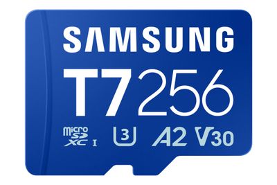Samsung T7/Micro SDXC/256GB/UHS-I U3 / Class 10/Modrá