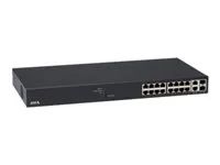Přepínač - řízený - 16 x 10/100/1000 (PoE+) + 2 x 10/100/1000/SFP - desktop, Lze montovat do rozvaděče - PoE+ (240 W) - pro AXIS A1610, C1410, D3110, M3067, P1385, P1455, W400; Camera Station S1216, S1232, S1296