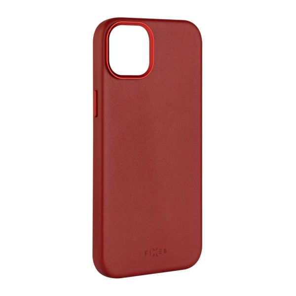 FIXED MagLeather kožený kryt iPhone 15+ červený