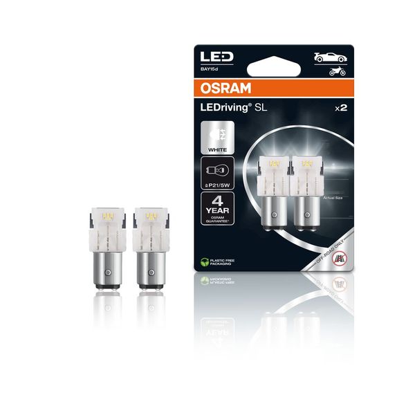 Autožárovka LED 12V P21/5W BAY15d OSRAM bílá 2ks
