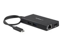 Portable USB-C Dock (DKT30CHPD) - Video adaptér - kompatibilní s TAA - USB-C s piny (male) do RJ-45, HDMI, USB typ A, USB-C se zdířkami (female) - 9.6 cm - černá - podporuje 4K, USB Power Delivery (60W) - pro P/N: ARMPIVOT, ARMPIVOTE, ARMPIVSTND, ARMSLIM, ARMUNONB