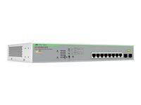 Allied Telesis AT iGS950/10PS - Přepínač - inteligentní - 8 x 10/100/1000 (PoE+) + 2 x 100/1000 SFP (uplink) - desktop, pro připevnění na zeď, Lze montovat do rozvaděče - PoE+ (130 W) - kompatibilní s TAA