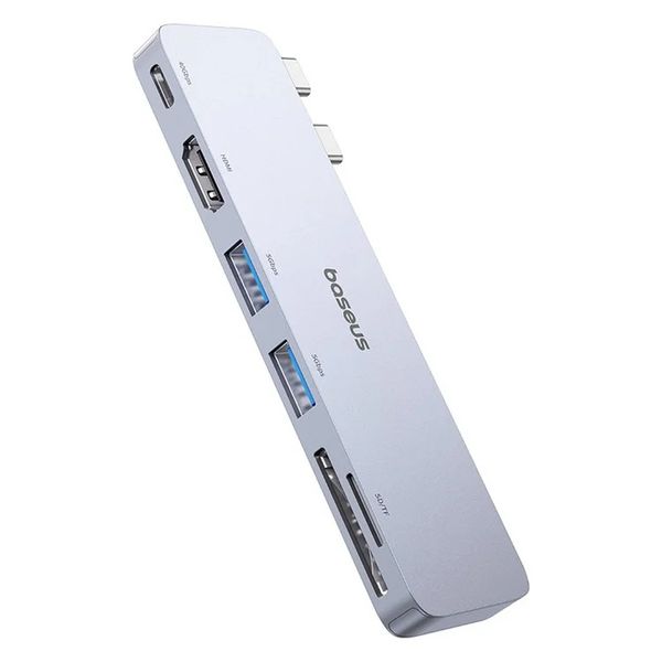 Baseus Dokovacia stanica Ultra Joy 6v1 (USB-C PD, 2xUSB 3.0, HDMI, SD/TF) sivá
