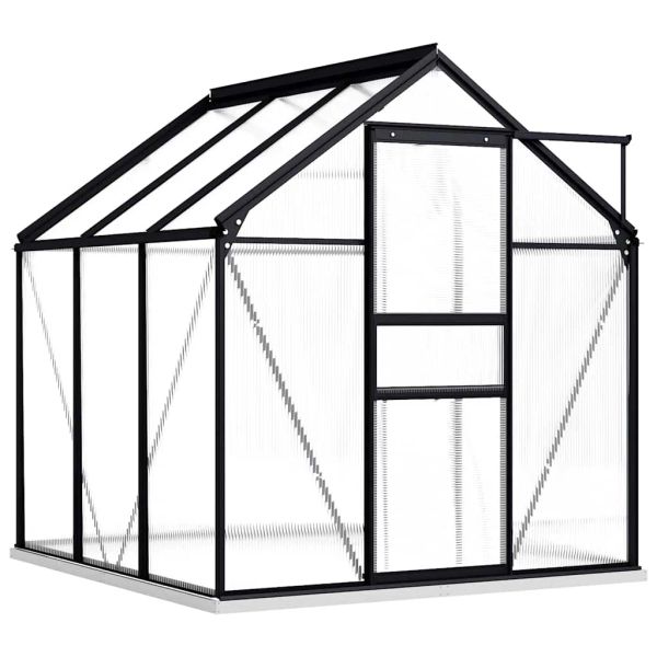 Skleník vidaXL se základovým rámem, antracitový hliník, 3,61 m²