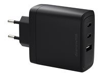 Síťový adaptér - 100 Watt - 3 výstupní konektory (2 x USB-C, USB) - černá