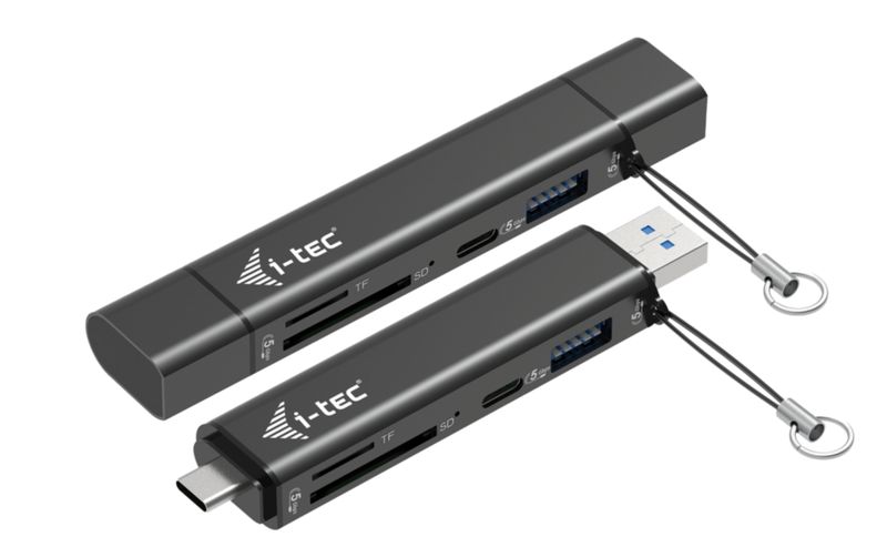 i-tec USB-C/USB-A Dongle SD/microSD card reader + 2x USB port (1x USB-A, 1x USB-C)