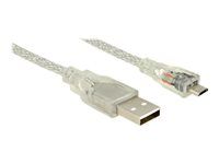 Kabel USB - Micro USB typ B (M) do USB (M) - USB 2.0 - 1 m - průhledná