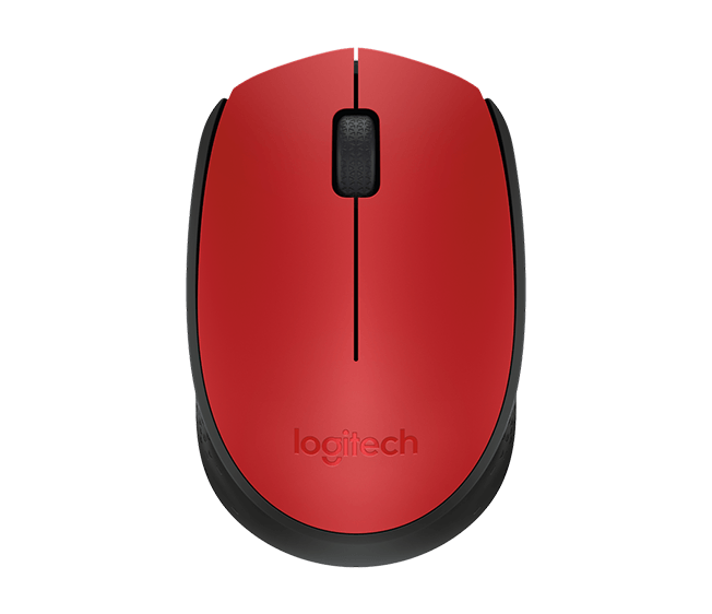Logitech M171/Kancelářská/Optická/1 000 DPI/Bezdrátová USB/Černá-červená