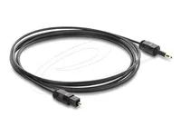 Delock - Digitální audio kabel (optický) - mini TOSLINK s piny (male) do TOSLINK se zdírkami (female) - 2 m - optické vlákno - cerná