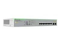 Allied Telesis AT iGS950/10PS - Přepínač - inteligentní - 8 x 10/100/1000 (PoE+) + 2 x 100/1000 SFP (uplink) - desktop, pro připevnění na zeď, Lze montovat do rozvaděče - PoE+ (130 W) - kompatibilní s TAA