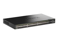 D-Link SmartPro DGS-1530-52P - Přepínač - inteligentní - 48 x 10/100/1000 (PoE+) + 4 x 10 Gigabit SFP+ - desktop, Lze montovat do rozvaděče - PoE+ (370 W)