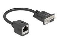 Sériový adaptér - DB-9 (F) do RJ-45 (F) - 20 cm - křídlové šrouby - černá