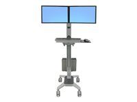 Vozík - Technologie konstantní síly - pro 2 LCD displeje / PC vybavení - duální - hliník, ocel s práškovým nátěrem, vysoce kvalitní plast - dva odstíny šedi - velikost obrazovky: až 22"
