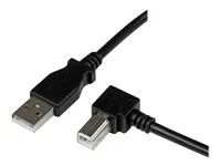 3 m USB Printer Cable - Right Angle USB B Cable - 1x USB A (M), 1x USB B (M) (USBAB3MR) - Kabel USB - USB typ B (M) do USB (M) - USB 2.0 - 3 m - 90° konektor - černá