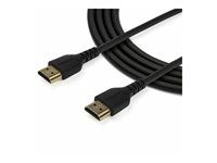 Prémiově vysoká rychlost - kabel HDMI s ethernetem - HDMI s piny (male) do HDMI s piny (male) - 1.5 m - odstíněný - černá - pasivní, podpora 4K60Hz (4096 x 2160), drsný, podpora HDR