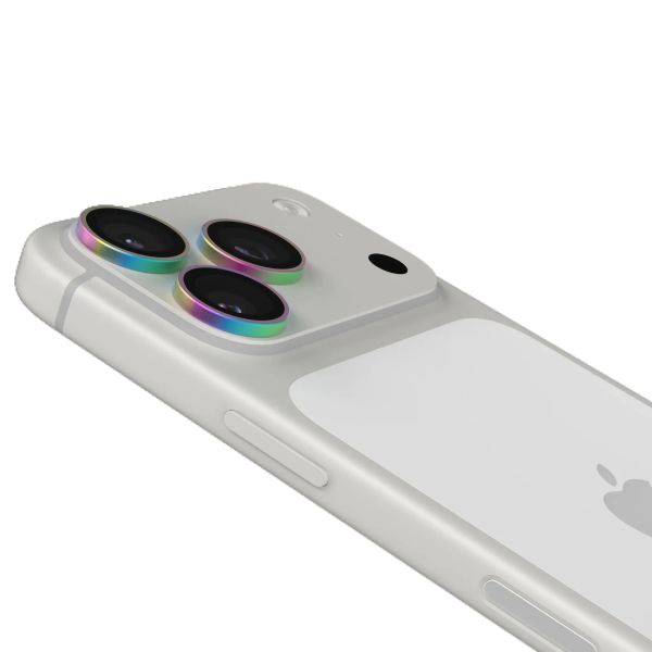 Glass Elite Anti-Reflective Camera Rings pre Apple iPhone 18 Pro Max / 18 Pro – Iridescent