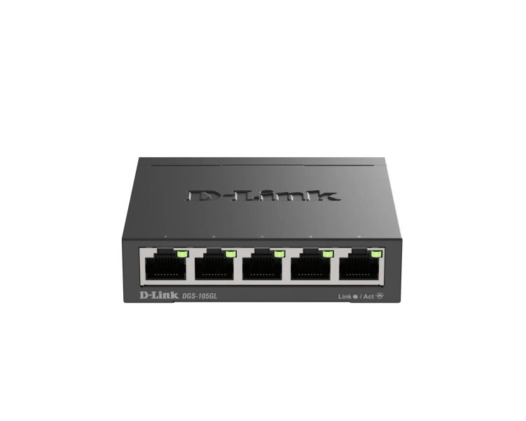D-Link DGS-105GL Kovový 5-portový Gigabit stolní switch