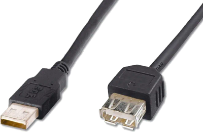 Kabel USB prodlužovací A-A, 5 m, černý