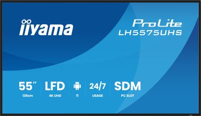 55" iiyama LH5575UHS-B2AG:IPS,4K UHD,Android,24/7