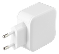 DELTACO USB-AC175, 2x USB A, Nabíječka, bílá