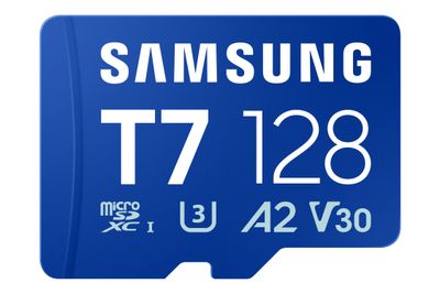 Samsung T7/Micro SDXC/128GB/UHS-I U3 / Class 10/Modrá