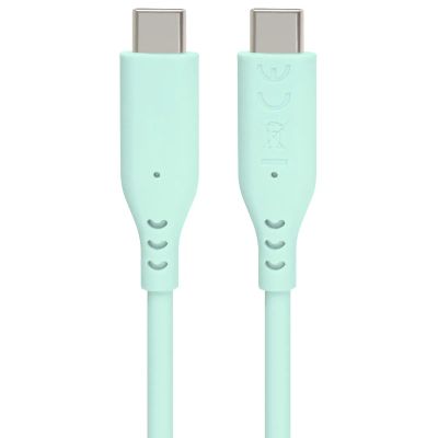 PremiumCord silikonový USB-C 60W, tyrkysový, 1.5m
