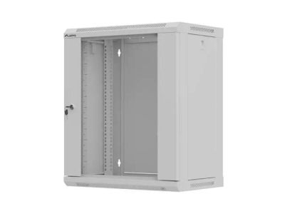 Lanberg 19" racková skříň 12u/540x350 (flat pack) s prosklenými dveřmi šedá