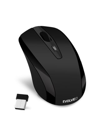 EVOLVEO WML-306B/Cestovní/Laserová/1 600 DPI/Bezdrátová USB/Černá