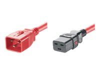 Locking Power Cord C20 to C19 0.6m Red