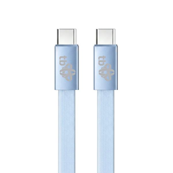 TB plochý kábel USB-C na USB-C, 1m, modrý