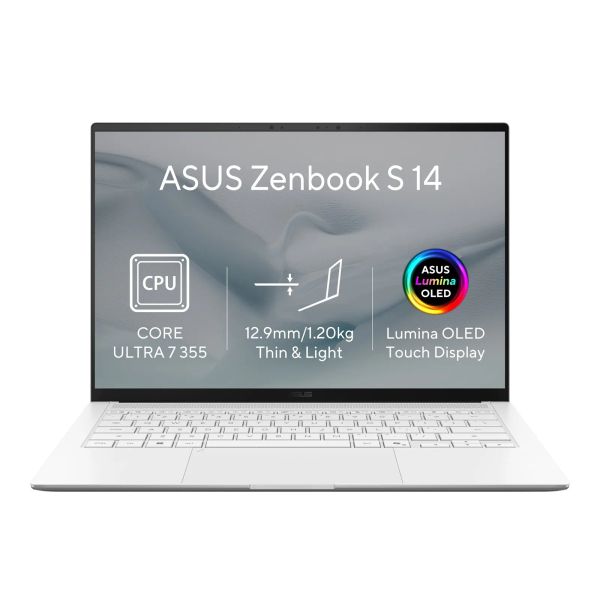 ASUS Zenbook S14 OLED/UX5406AA-OLED465XZ/U7-355/14"/2880x1800/T/32GB/1TB/Intel int/W11P/White/2R