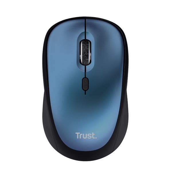 TRUST YVI+/Kancelářská/Optická/Pro praváky/1 600 DPI/Bezdrátová USB/Modrá