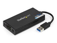 USB to HDMI Adapter (USB32HD4K) - Kabel adaptéru - kompatibilní s TAA - USB typ A s piny (male) do HDMI se zdířkami (female) - 20 cm - černá - USB napájení + audio - pro P/N: HDDVIMM3, HDMM12, HDMM15, HDMM1MP, HDMM2MP, HDMM3, HDMM3MP, HDMM50A, HDMM6, HDPMM50