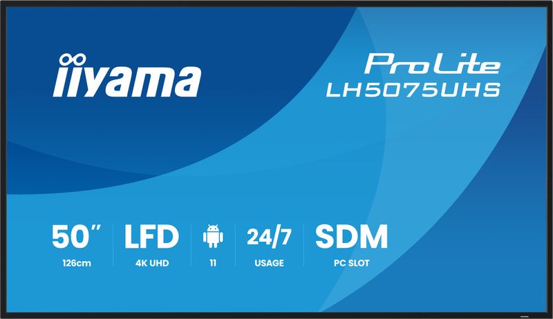 50" iiyama LH5075UHS-B2AG:VA,4K UHD,Android,24/7