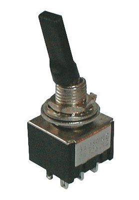 Přepínač páčkový 2pol./6pin ON-ON plast