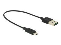 Delock - Kabel USB - Micro USB typ B (M) do USB (M) - USB 2.0 - 20 cm - reverzibilní konektor A, reverzibilní mikro konektor B - cerná