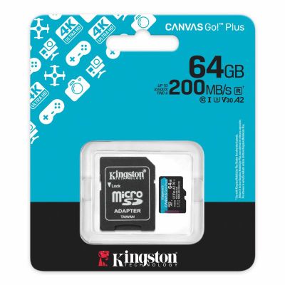 KINGSTON Micro SDXC CANVAS GO! Plus Gen4 64GB+A