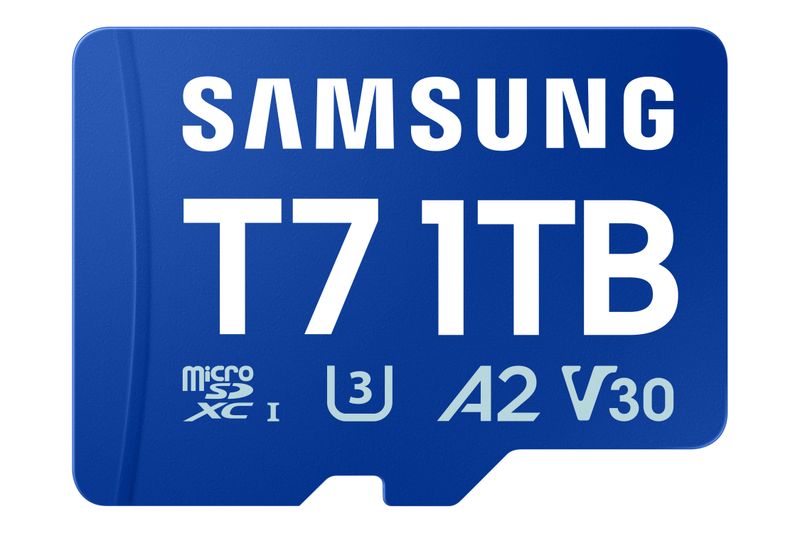 Samsung T7/Micro SDXC/1TB/UHS-I U3 / Class 10/Modrá