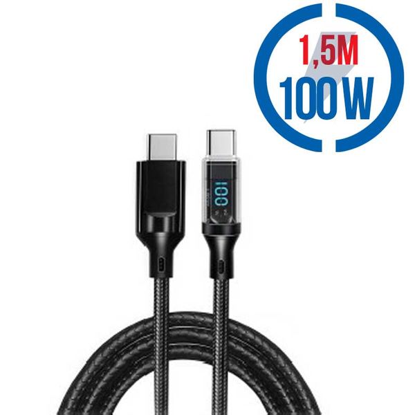 MEGATECH Kabel USB-C/USB-C, 100W, 1.5m, černý