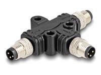 M8 T-Splitter A-coded 3 pin 1 x male to