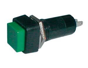 Přepínač tlačítko čtverec ON-OFF 250V/1A zelené