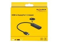 Video / audio adaptér - HDMI, Micro-USB typ B (pouze napájení) do DisplayPort se zdířkami (female) - 24 cm - černá - podpora 4K60 Hz (3840 x 2160), Lontium LT6711A chipset