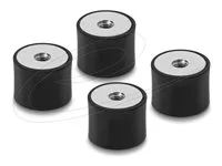 Delock - Vibration damper - M8 x 1.25 mm, 30 mm diameter, 20 mm height, with 2 x internal thread - cerná (balení 4)