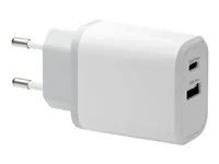 Síťový adaptér - 30 Watt - 2 výstupní konektory (24 pin USB-C, USB typ A) - bílá - Evropa